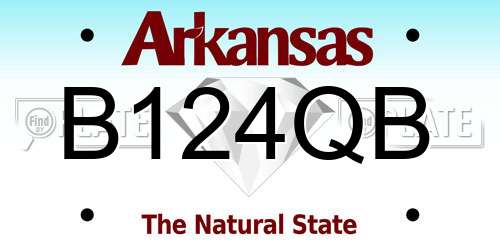 B124QB Arkansas License Plate