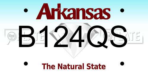 B124QS Arkansas License Plate