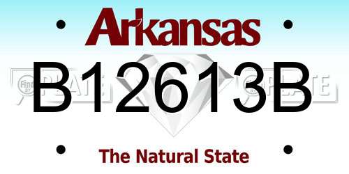 B12613B Arkansas License Plate