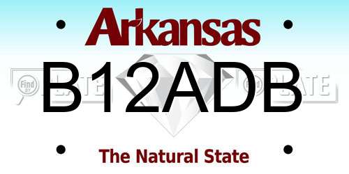 B12ADB Arkansas License Plate