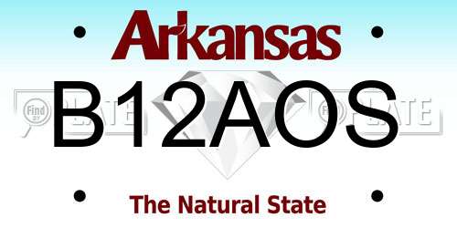 B12AOS Arkansas License Plate