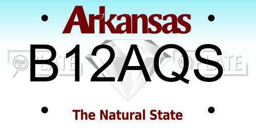 B12AQS Arkansas License Plate