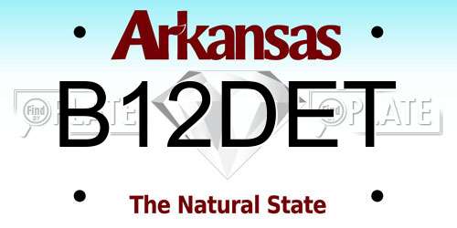B12DET Arkansas License Plate
