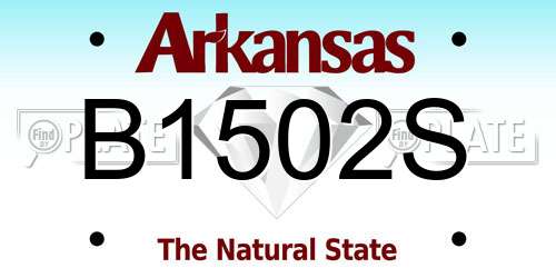 B1502S Arkansas License Plate
