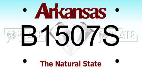 B1507S Arkansas License Plate