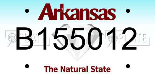 B155012 Arkansas License Plate