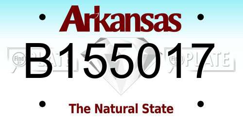 B155017 Arkansas License Plate