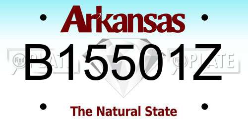 B15501Z Arkansas License Plate