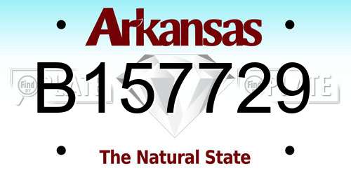B157729 Arkansas License Plate