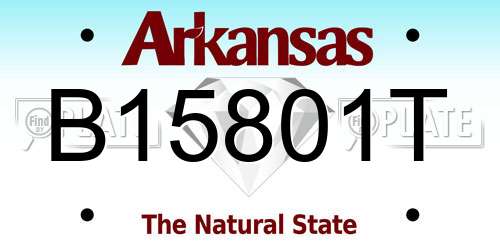 B15801T Arkansas License Plate
