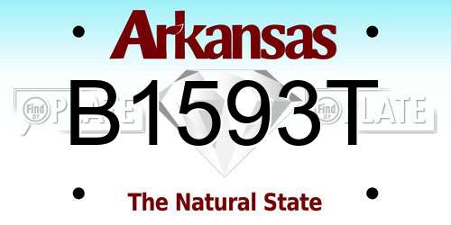B1593T Arkansas License Plate