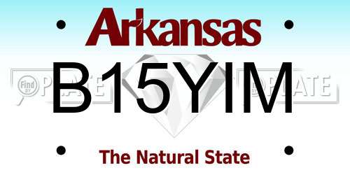 B15YIM Arkansas License Plate