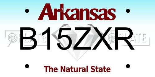 B15ZXR Arkansas License Plate
