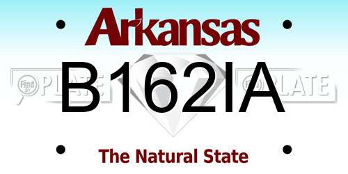 B162IA Arkansas License Plate
