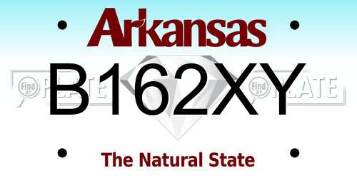 B162XY Arkansas License Plate