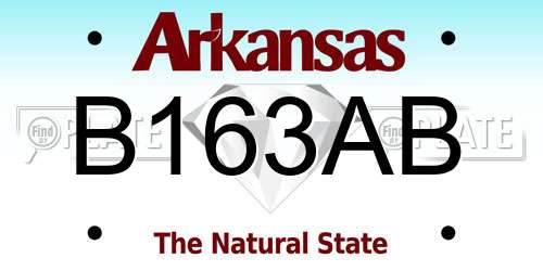 B163AB Arkansas License Plate