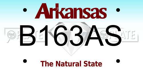 B163AS Arkansas License Plate