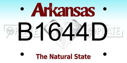 B1644D Arkansas License Plate