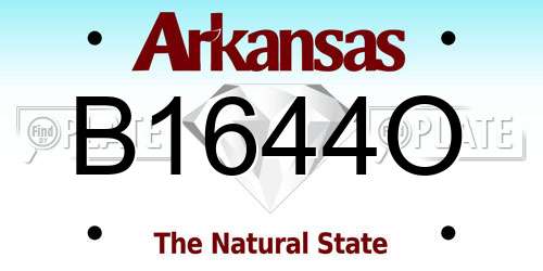 B1644O Arkansas License Plate