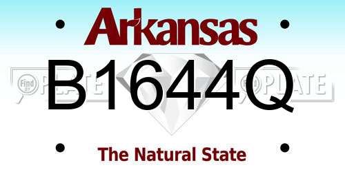 B1644Q Arkansas License Plate