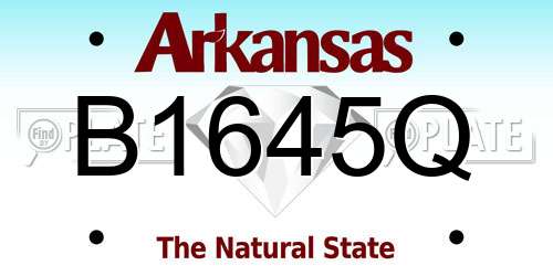 B1645Q Arkansas License Plate