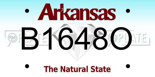 B1648O Arkansas License Plate