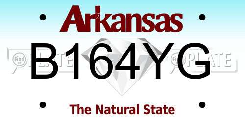 B164YG Arkansas License Plate