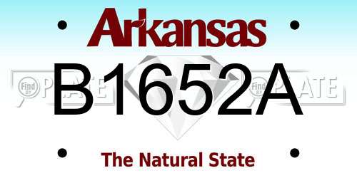 B1652A Arkansas License Plate