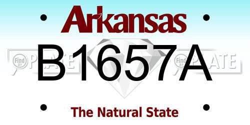 B1657A Arkansas License Plate