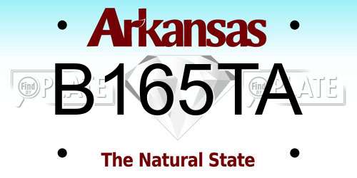 B165TA Arkansas License Plate