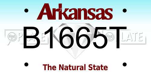 B1665T Arkansas License Plate