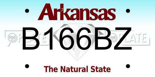 B166BZ Arkansas License Plate