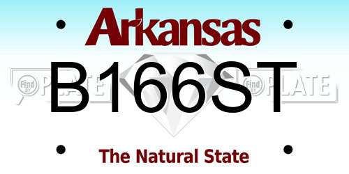 B166ST Arkansas License Plate