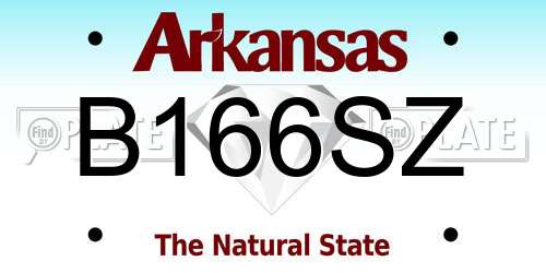 B166SZ Arkansas License Plate