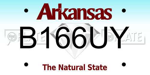 B166UY Arkansas License Plate