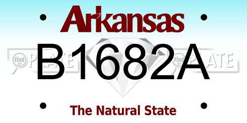 B1682A Arkansas License Plate