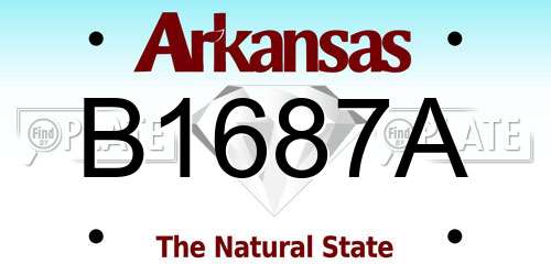 B1687A Arkansas License Plate