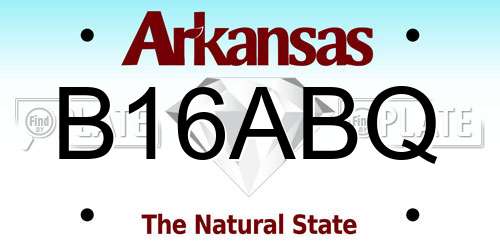 B16ABQ Arkansas License Plate