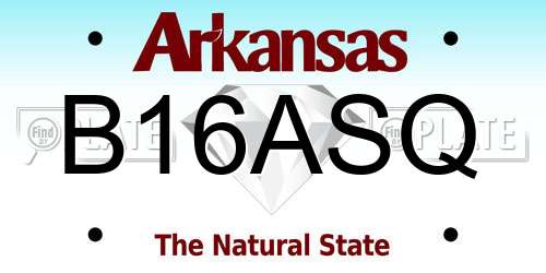 B16ASQ Arkansas License Plate