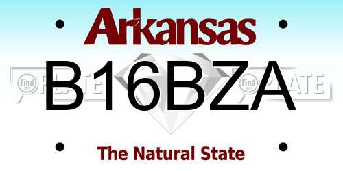 B16BZA Arkansas License Plate