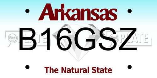 B16GSZ Arkansas License Plate