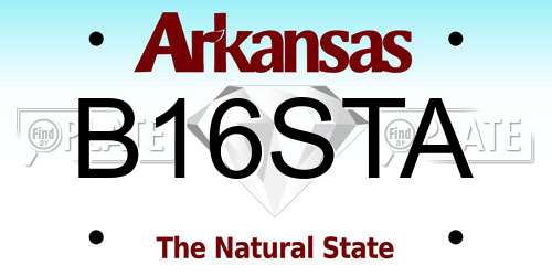 B16STA Arkansas License Plate