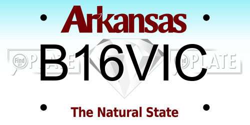 B16VIC Arkansas License Plate