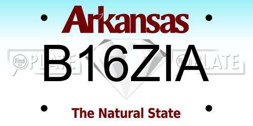 B16ZIA Arkansas License Plate
