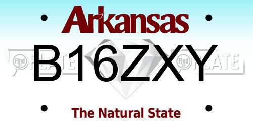 B16ZXY Arkansas License Plate