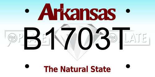 B1703T Arkansas License Plate