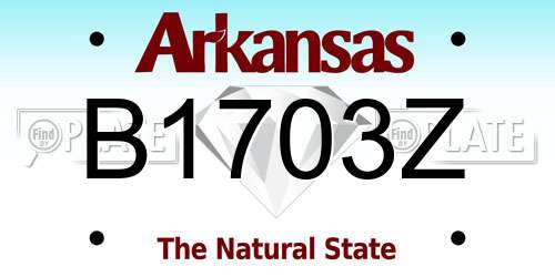 B1703Z Arkansas License Plate