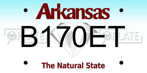 B170ET Arkansas License Plate