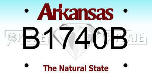 B1740B Arkansas License Plate