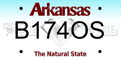 B174OS Arkansas License Plate